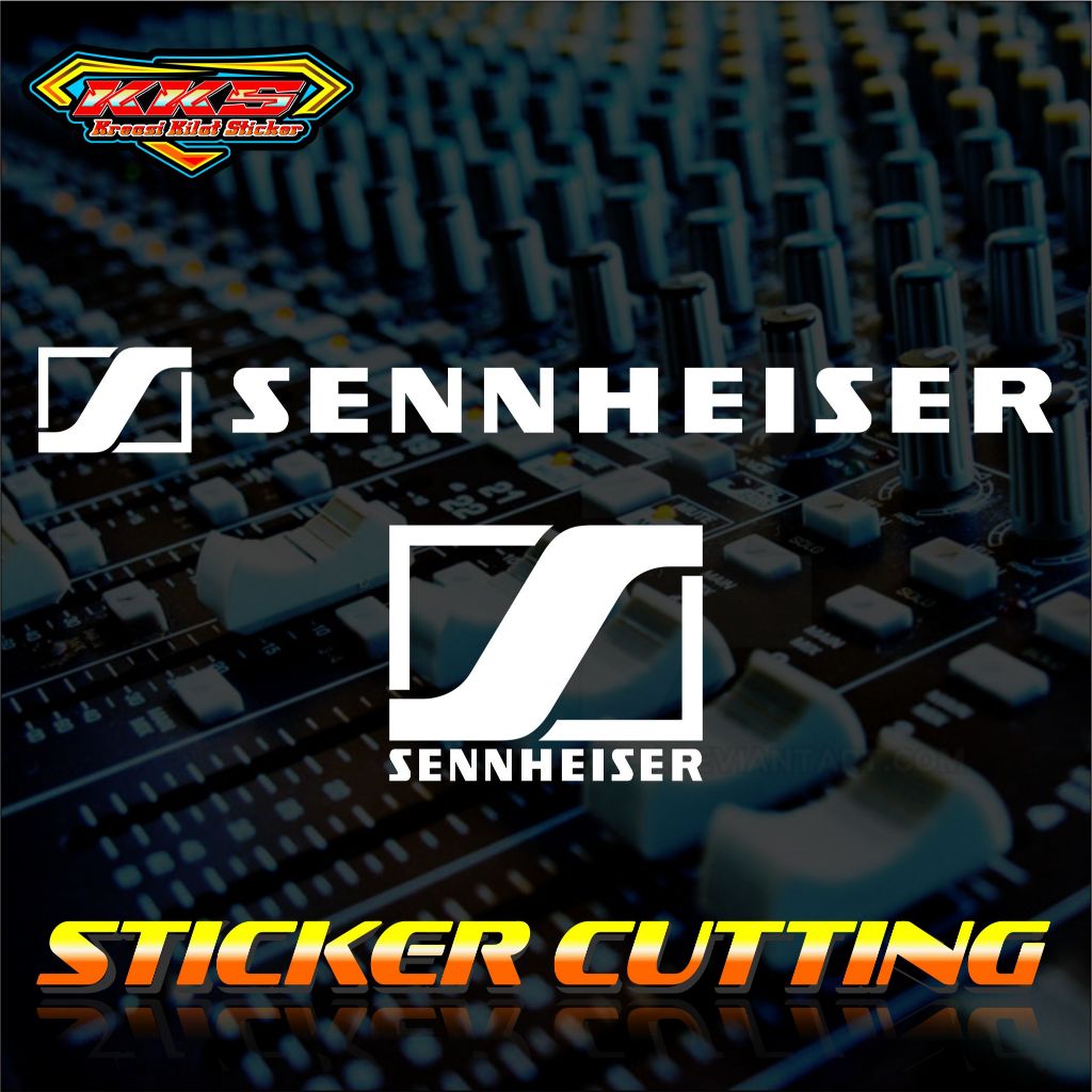 cutting sticker hardcase box sound system sennheiser.stiker audio alat musik speaker logo senheiser