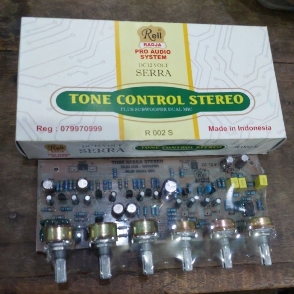 Tone Control Stereo SERRA DC 12 Volt + Subwoofer+ 2 Mic