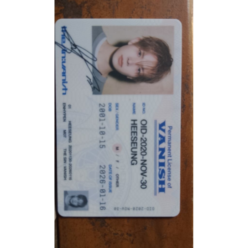 OFFICIAL ID CARD FUGI HEESEUNG