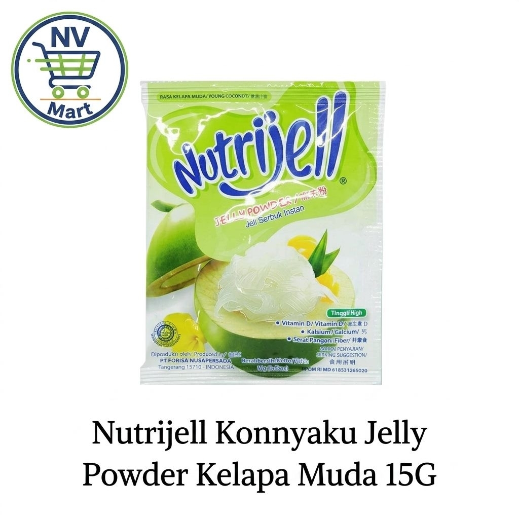 Nutrijell Kelapa Muda 15g - Jelly Bubuk Rasa Degan Segar & Tinggi Serat