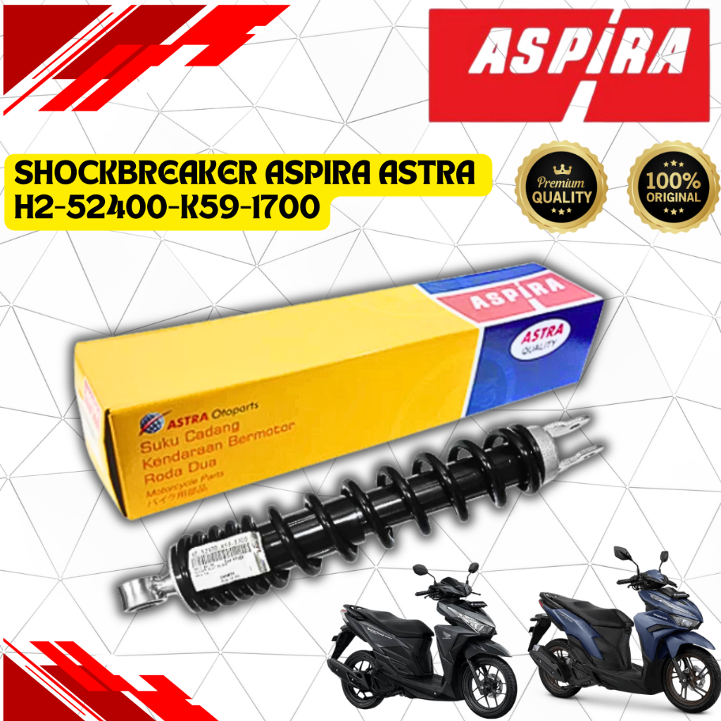 SHOCK K59 ASPIRA ORI MOTOR VARIO 125 VARIO 150 VARIO 160 SHOCK BREAKER BELAKANG PANJANG 340MM
