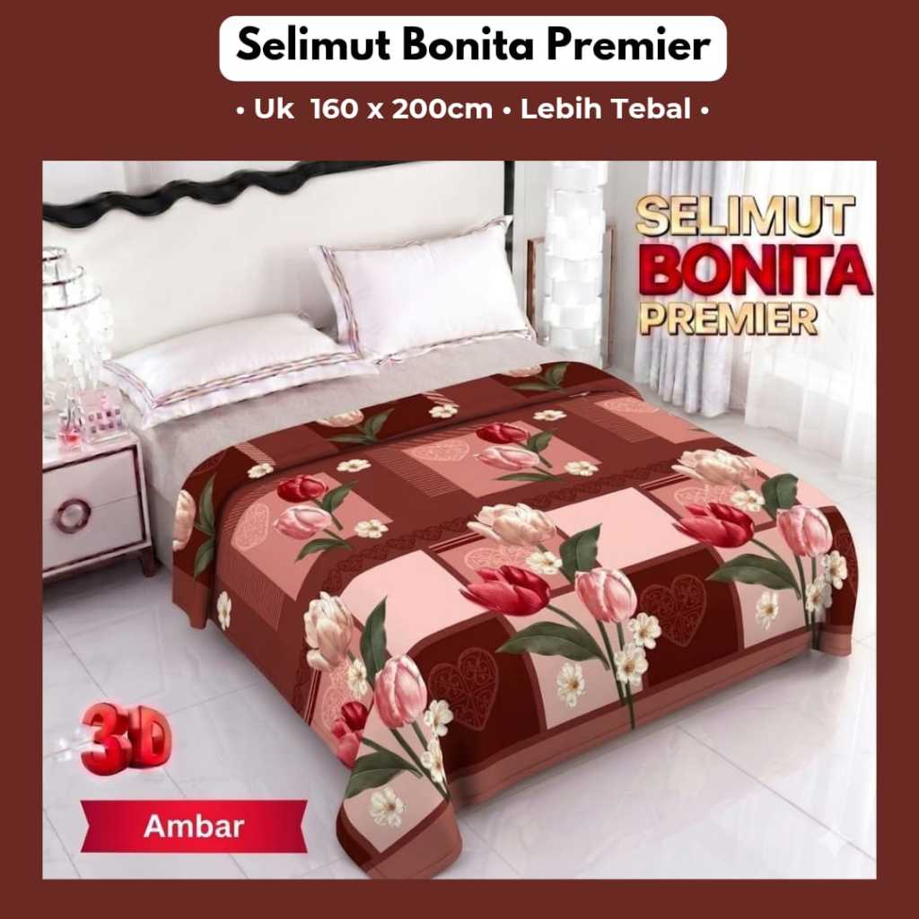 Selimut Bonita Dewasa Paulina dan Premier Tebal 160x200cm Lembut Hangat Nyaman