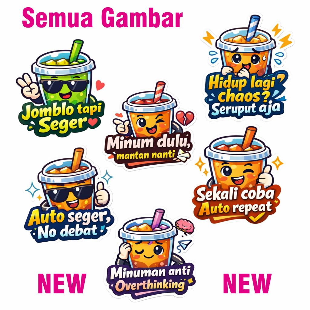 STIKER CUP MINUMAN Cup | STIKER Vinyl / CROMO | STIKER CUP UNIVERSAL
