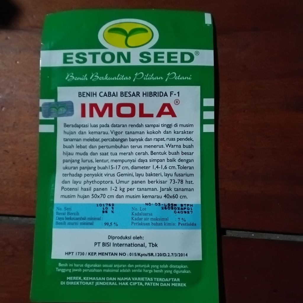 Benih cabai IMOLA NEW 10 gr original  pabrik