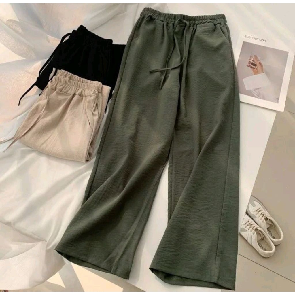 Celana Kulot Kringkel Bahan Jatuh Anak Muda Kekinian Outfit Kulot Polos Beseller Kulot Style Ootd