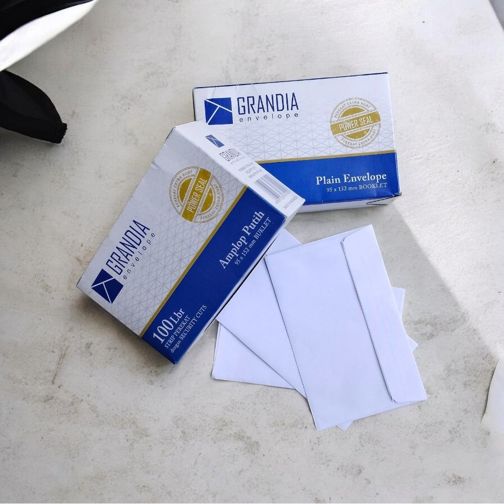 Amplop Grandia 104 isi 100 Pcs | Amplop Putih Grandia | Amplop Polos Grandia Box