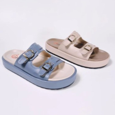 DONATELLO OI RI sandal flip flop wanita sol tebal gesper anti slip casual perempuan dewasa Original