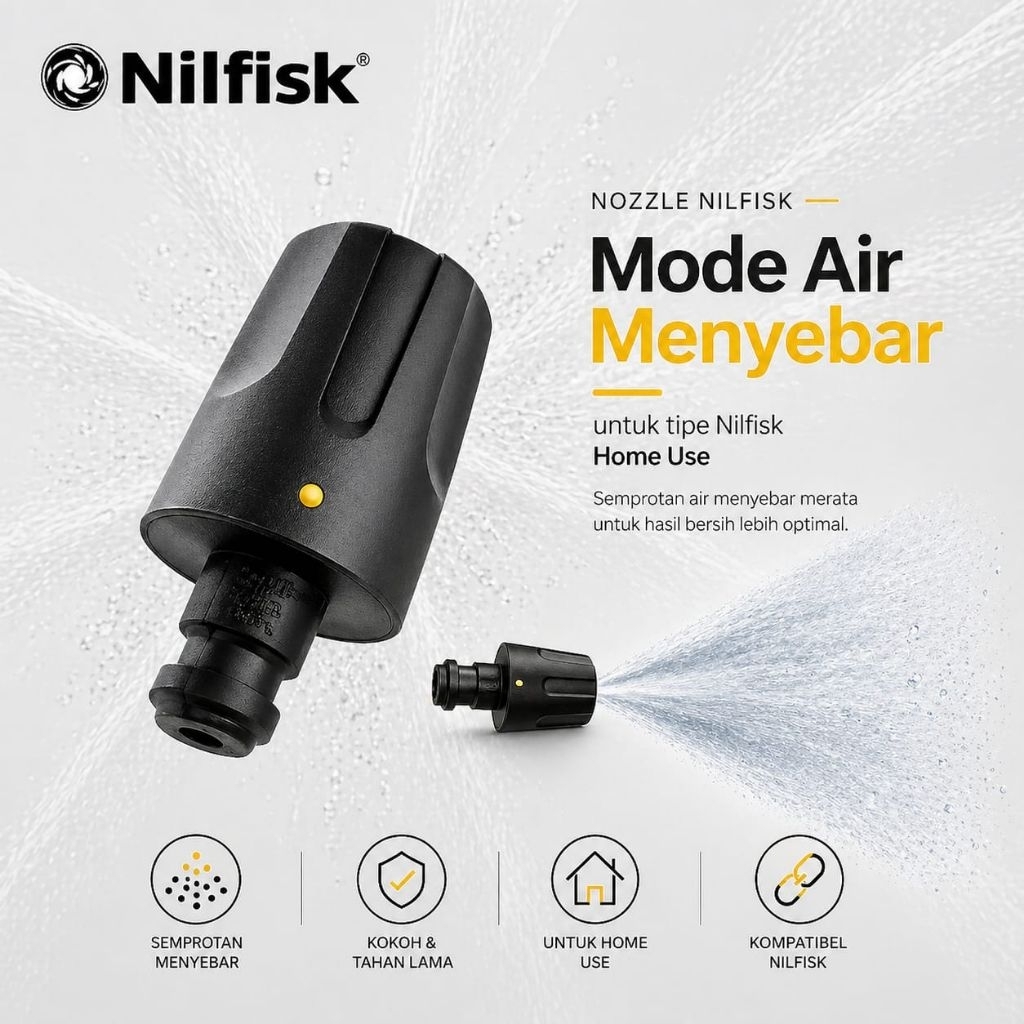 Nozzel Nilfisk Mode Air Berputar & Melebar , Power Speed Nozle, Tornado Nozle , Gun Nilfisk , Asesor