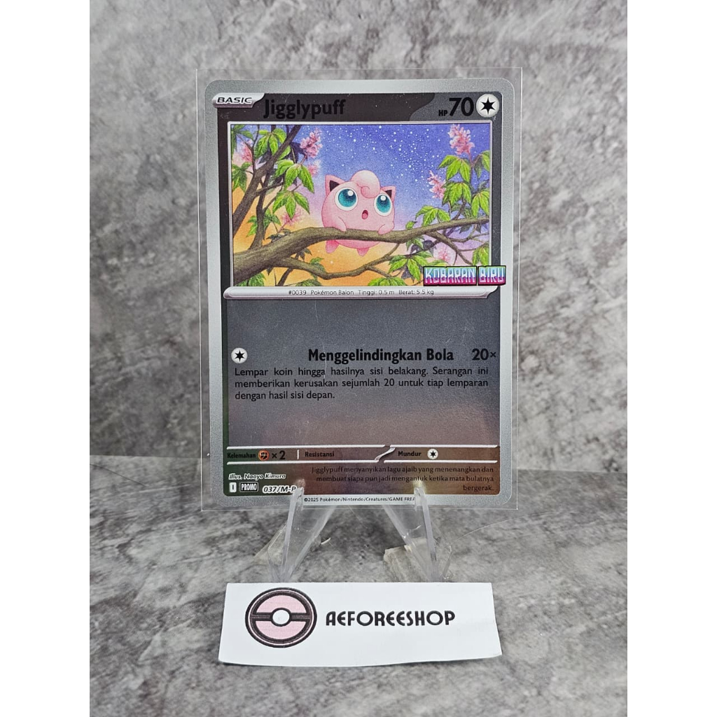 Kartu Pokemon Indonesia 2025 - Jigglypuff 037/M-P - Promo Kobaran Biru
