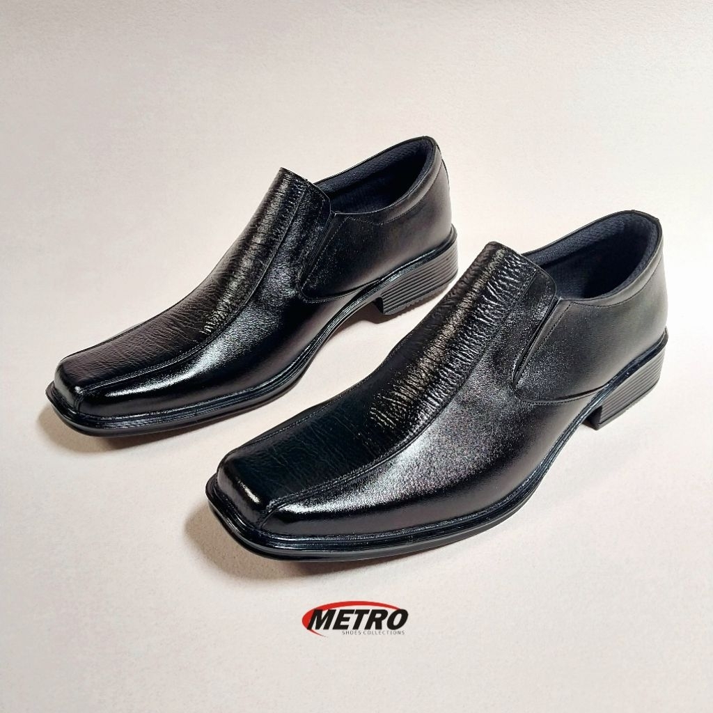 Sepatu Pantofel Pria Motif Serat Kayu - Produksi METRO Magetan