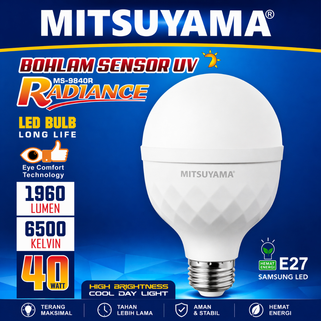 MITSUYAMA Radiance Lampu Bohlam Sensor Cahaya - Cahaya Putih
