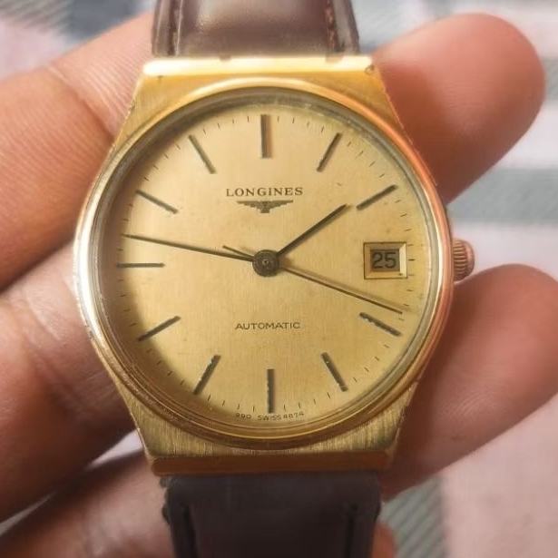 longines automatic gold plated rare vintage