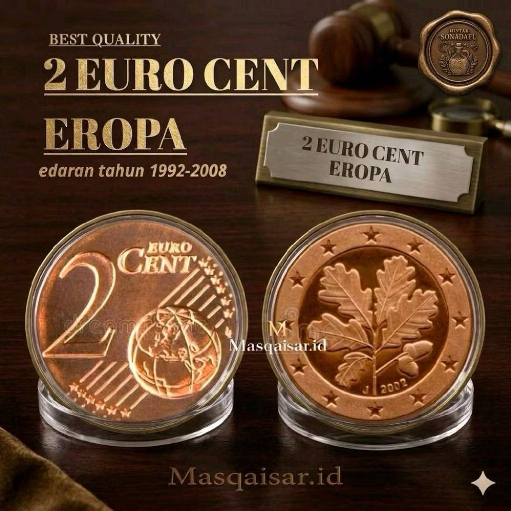 Koin 2 Euro Cent Eropa Edaran Tahun 1992-2008 Kualitas Terbaik untuk Kolektor