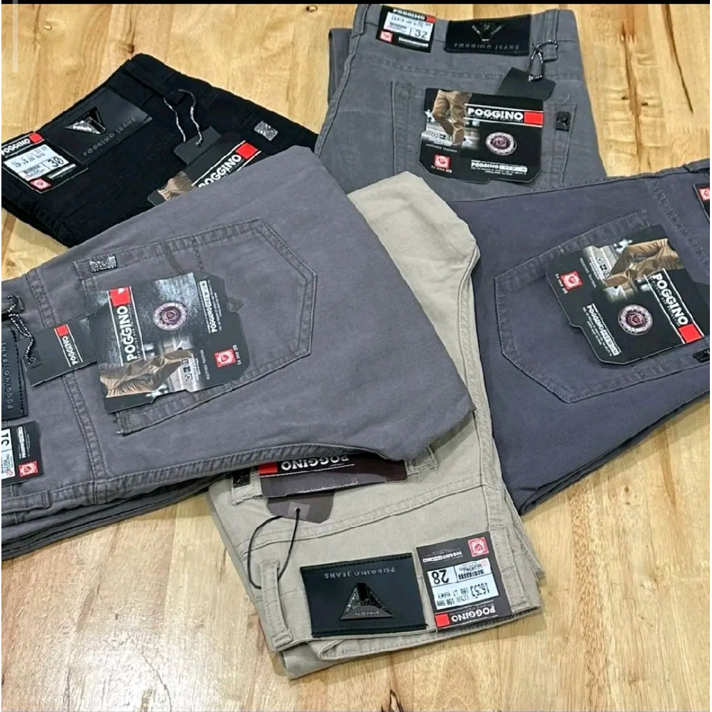 POGGINO | Celana Katun Canvas Pria Poggino Original | Bahan Canvas Original