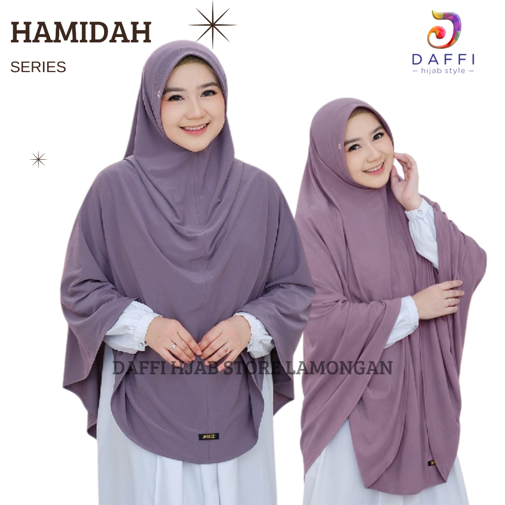 HAMIDAH Daffi Hijab Terbaru Kerudung Instan Super Jumbo Jersey Premium Pet Antem Untuk Umroh Dan Haj