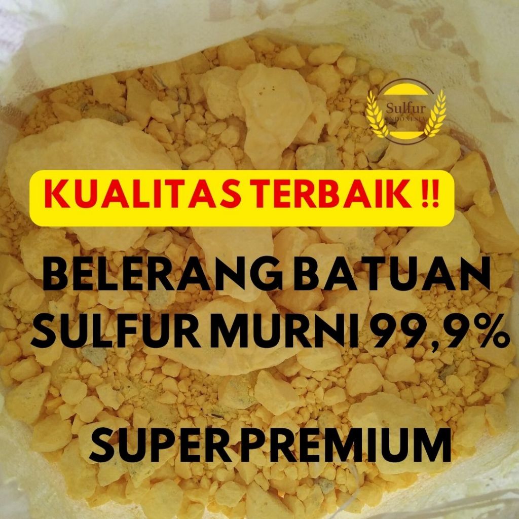 BELERANG MURNI BATUAN, SULFUR BONGKAHAN, BELERANG ASLI, BELERANG MURNI  (1 KG) - Belerang Murni Anti