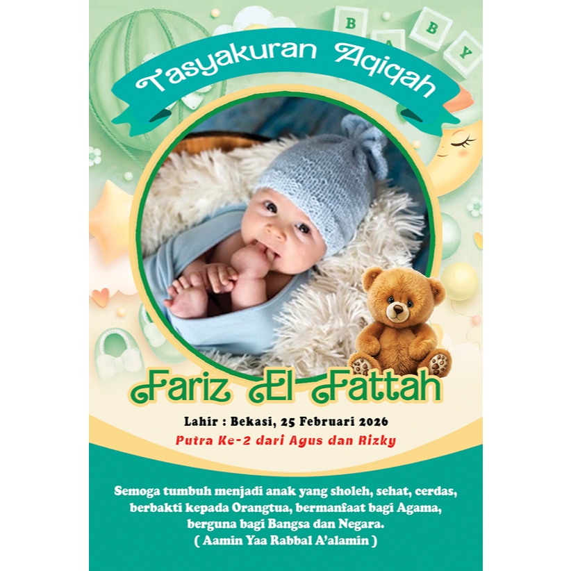 Sticker Ucapan Aqiqah/Syukuran/Ultah