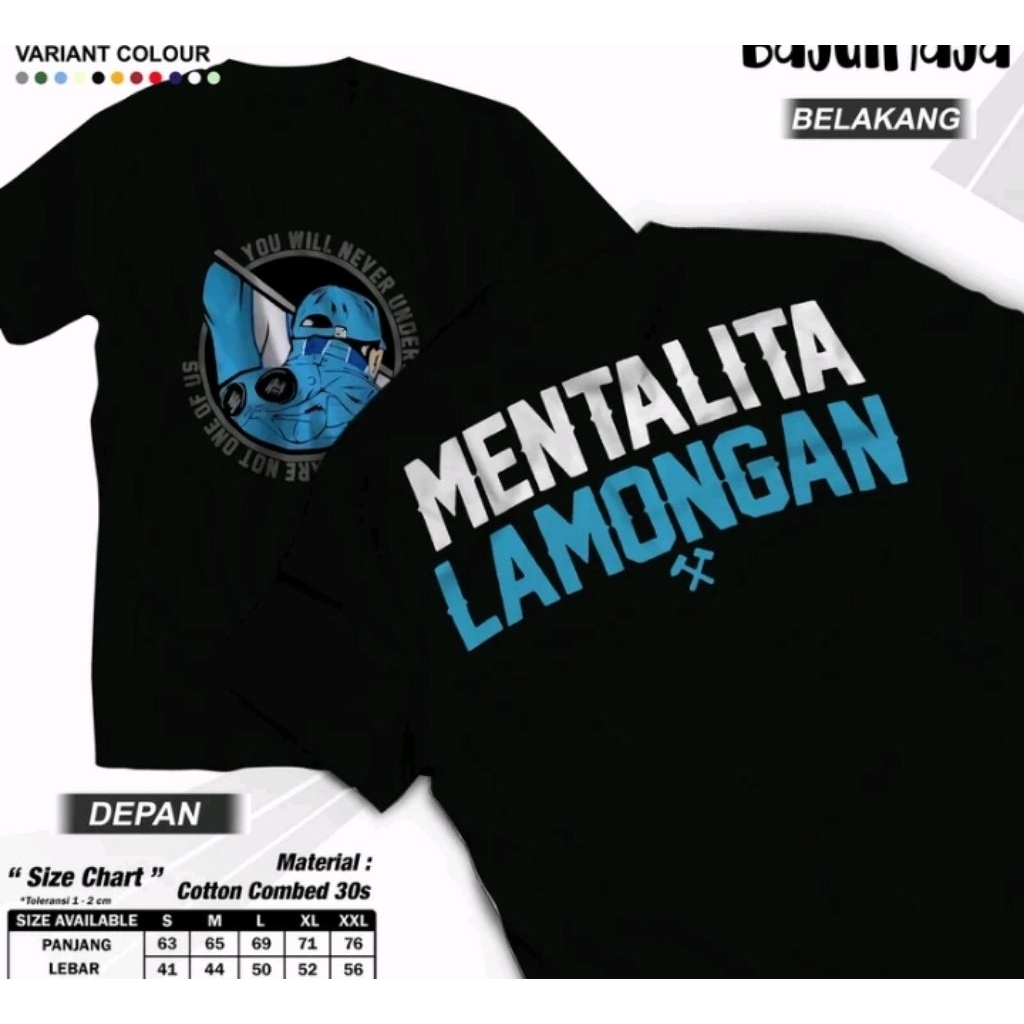 Kaos MENTALITA LAMONGAN Kaos Tshirt Distro Unisex
