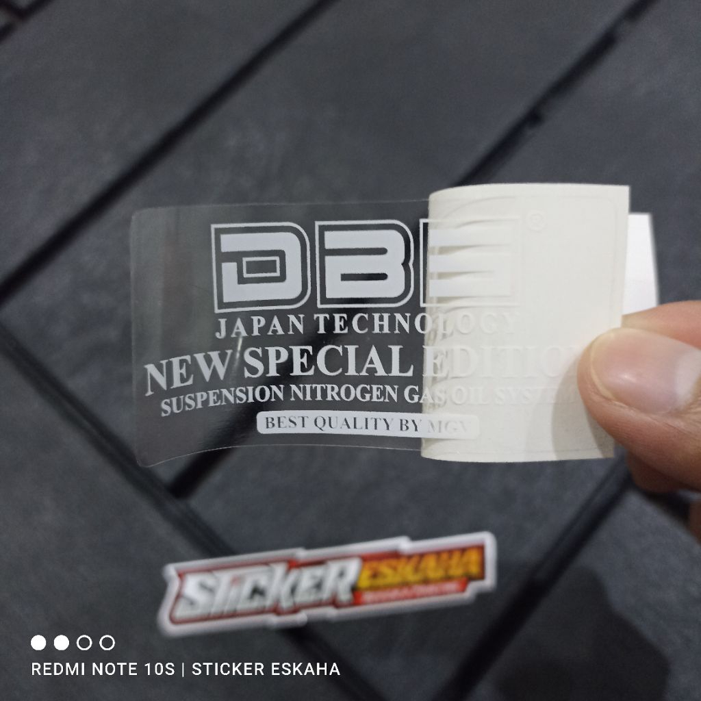 Sticker Shock DBS Tabung Stiker Skok DBS Transparan