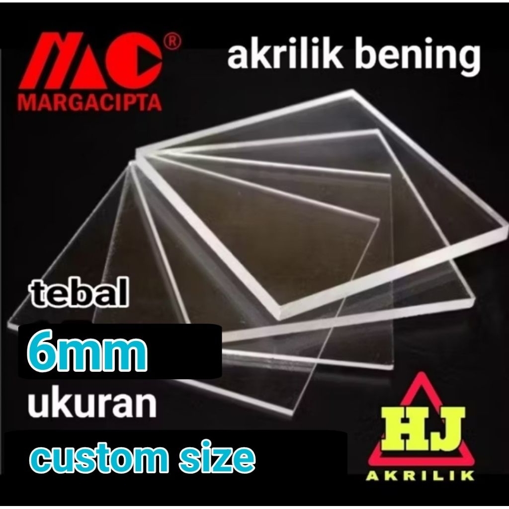 Akrilik 6mm bening custom ukuran akrilik lembaran marga cipta/akrilik bening Kaca Plastik Mika