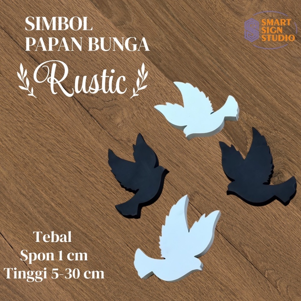 Simbol Gambar Papan Bunga Rustic | Tebal Spon 1 cm