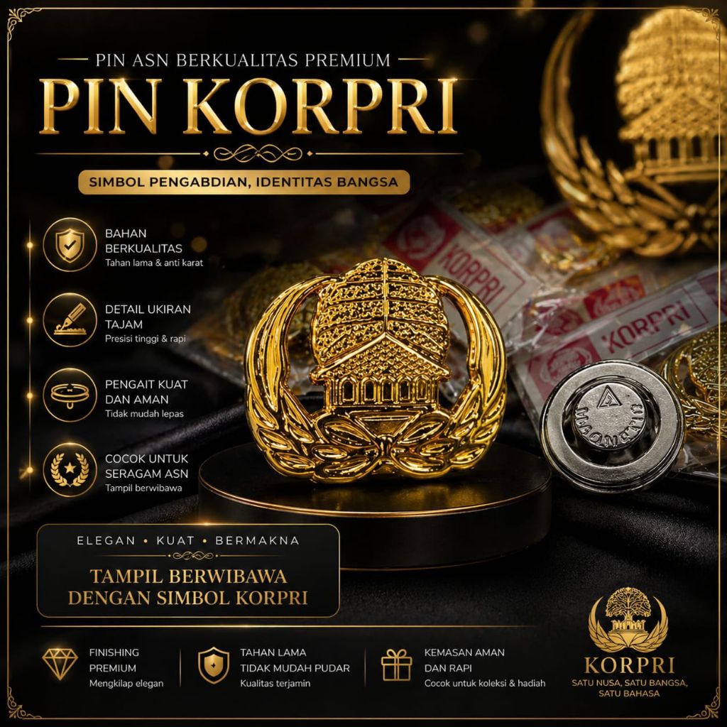 PIN KORPRI PENITI - PIN KORPRI ASN - LENCANA KORPRI - PIN PNS - PIN PPPK