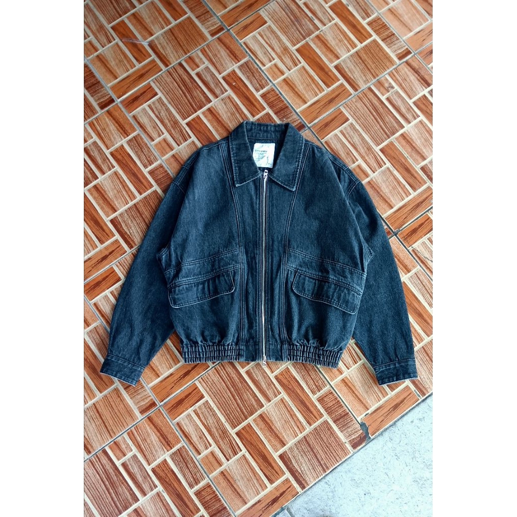 Code:graphy raw denim double zipper jacket