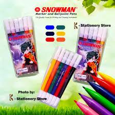 Spidol Snowman Kecil Isi 6 - Snowman Spidol Warna Set 6 Warna