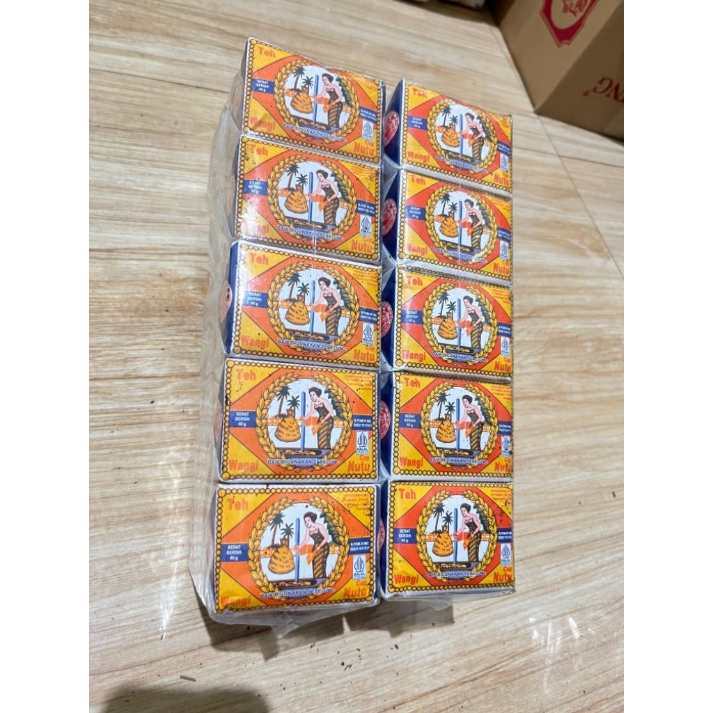 Teh Tabur Wangi Cap Nutu Oren40gram 1Slop(10pcs) | FREE kopi Sachet/Penyedap Rasa