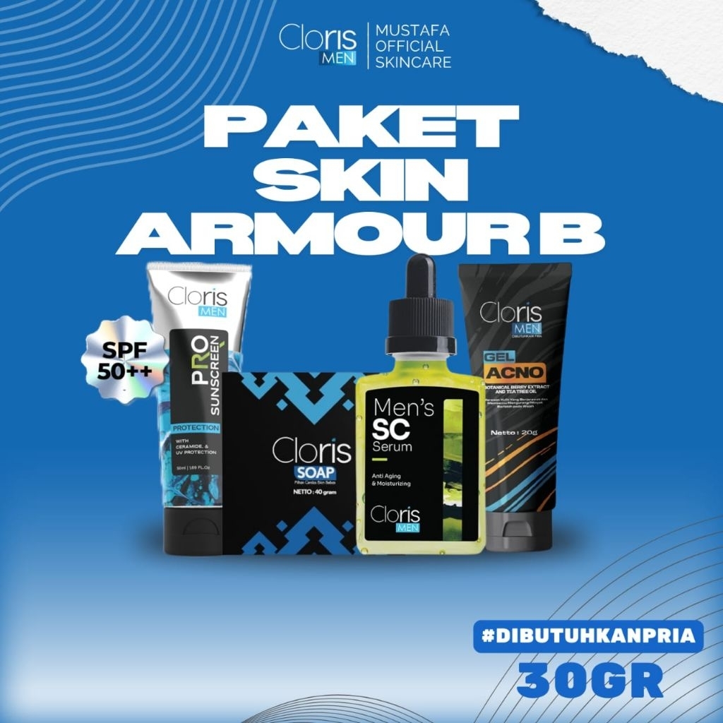 Clorismen Skin Armor B - Paket Clorismen Skincare Pria Perawatan Wajah Jerawat