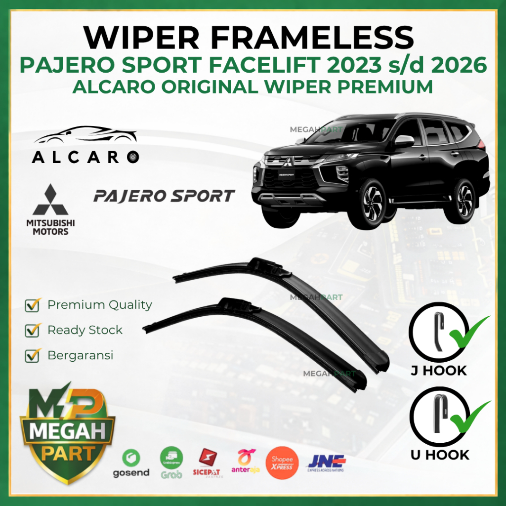 Wiper Frameless PAJERO SPORT FACELIFT 2023 s/d 2026 Original Alcaro - Sapu Kaca PAJERO SPORT FACELIF