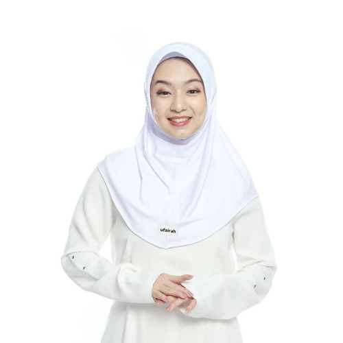 UFAIRAH - Kerudung Bergo Hamidah Putih