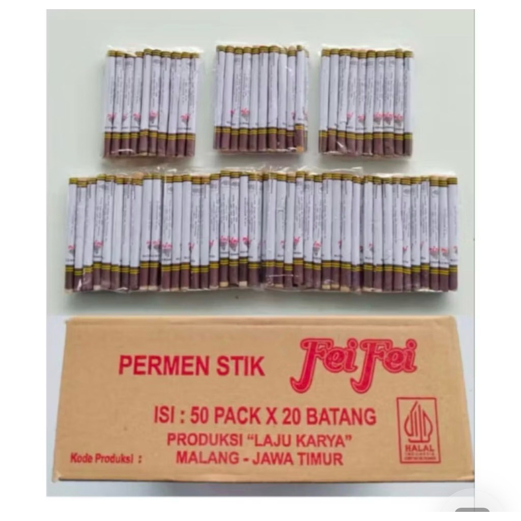 Permen Rasa Coklat Bentuk Rokok 20 Batang - Camilan Klasik, Rasa Manis, Halal