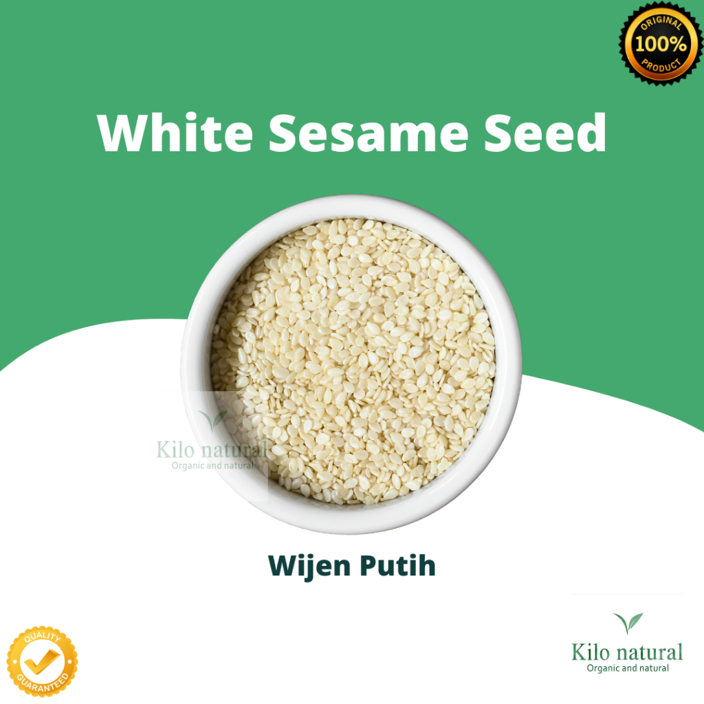 Biji Wijen Putih Mentah Super Premium 1kg / Raw White Sesame Seed Premium 1kg