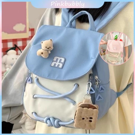 Tas Sekolah Wanita Korea Style Ins Tas sekolah fashion gaya Korea yang lucu, tas ransel sekolah