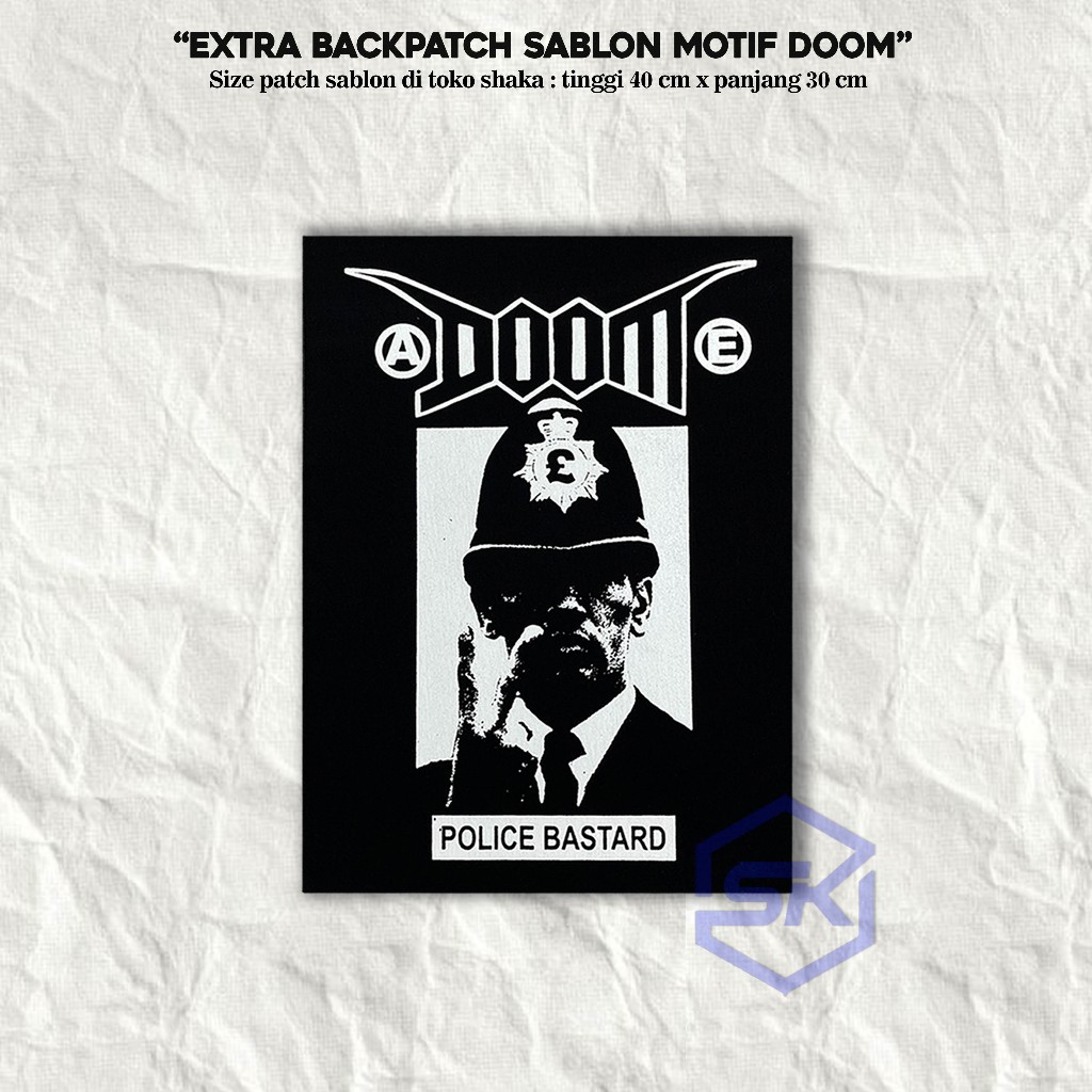 PATCH SABLON DOOM , EMBLEM SABLON , PATCH BAND , EMBLEM BAND , PATCH PUNK , EMBLEM PUNK