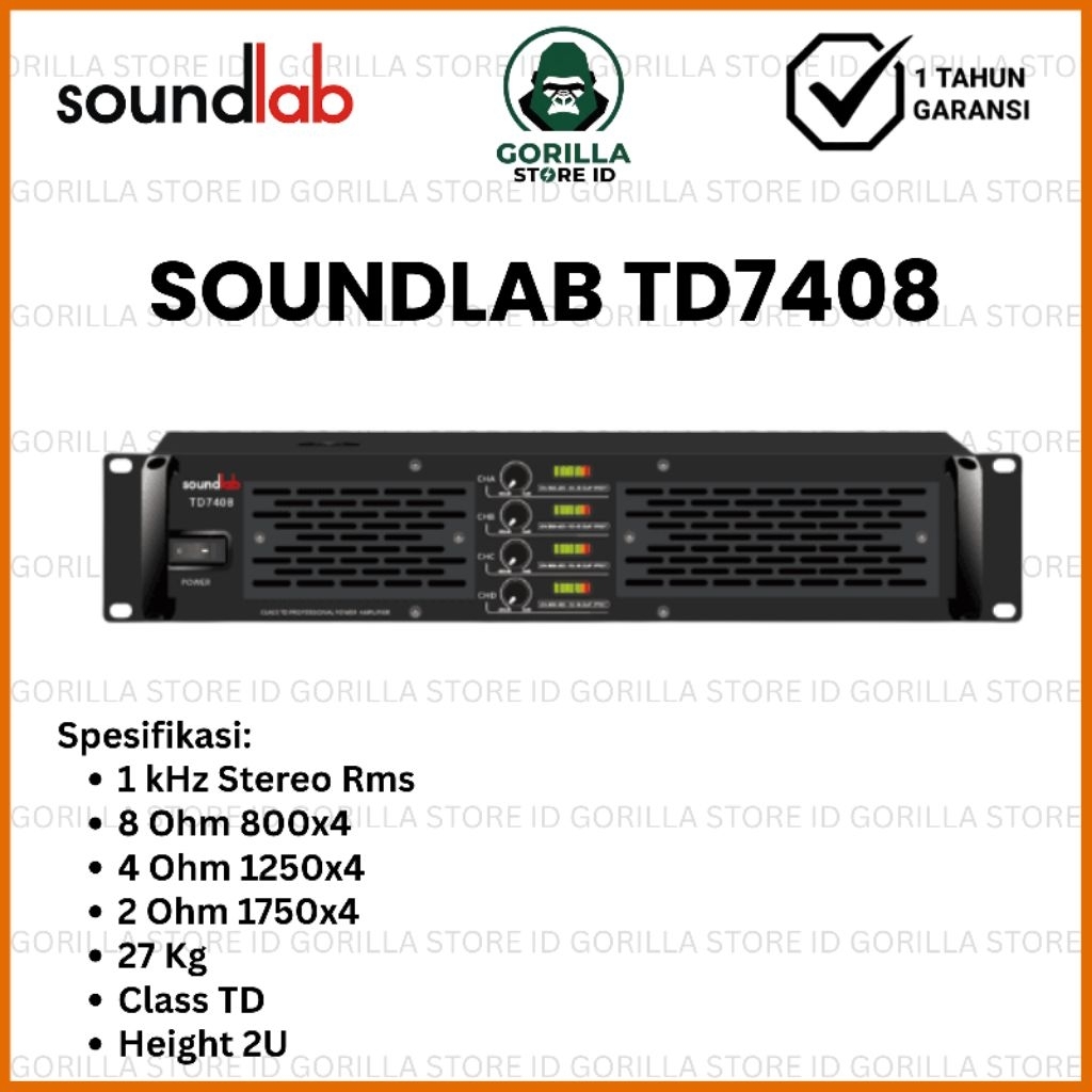 Power Amplifier Soundlab TD7408