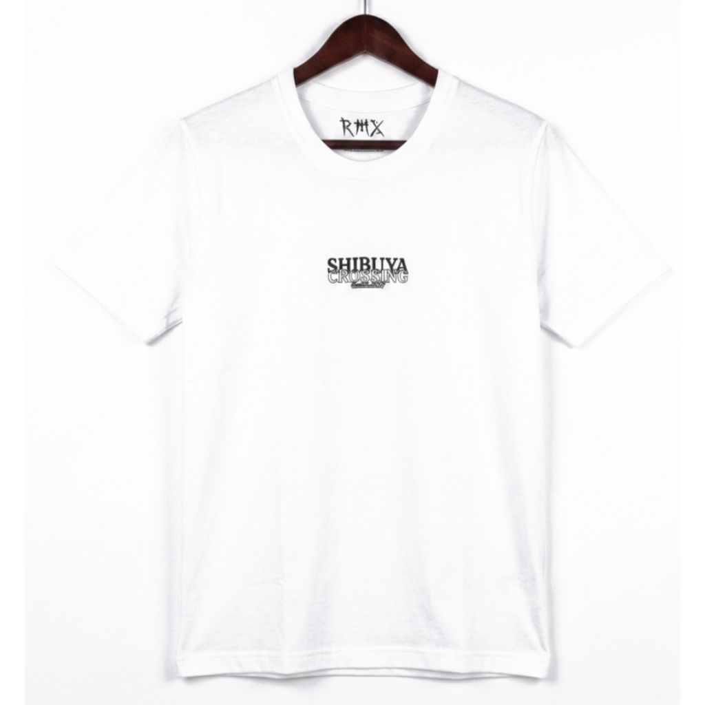 T-Shirt Remix Jeans / Kaos Pria Remix Shibuya Crossibg RIXE540P 08 Putih Original