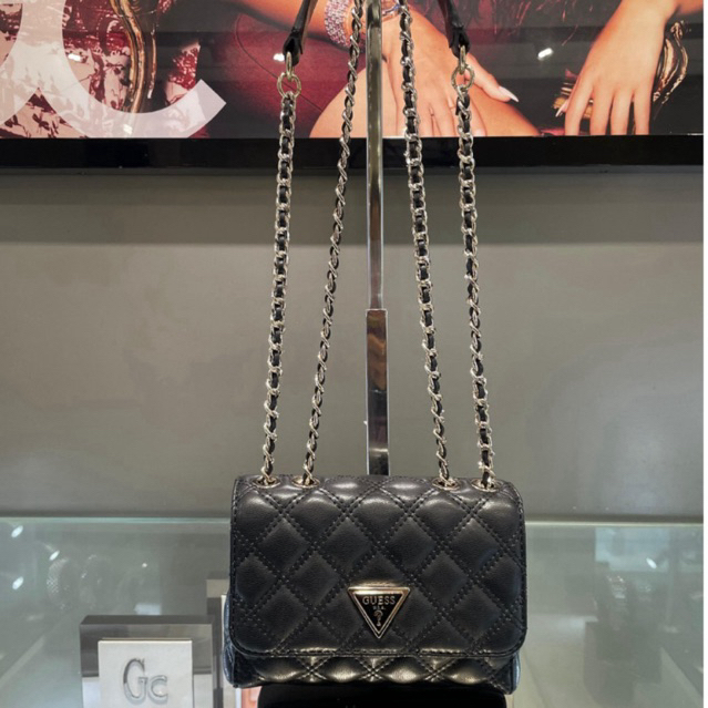 GUESS GIULLY II MINI CONVERTIBLE - BLACK Tas Selempang Wanita Handbag Wanita