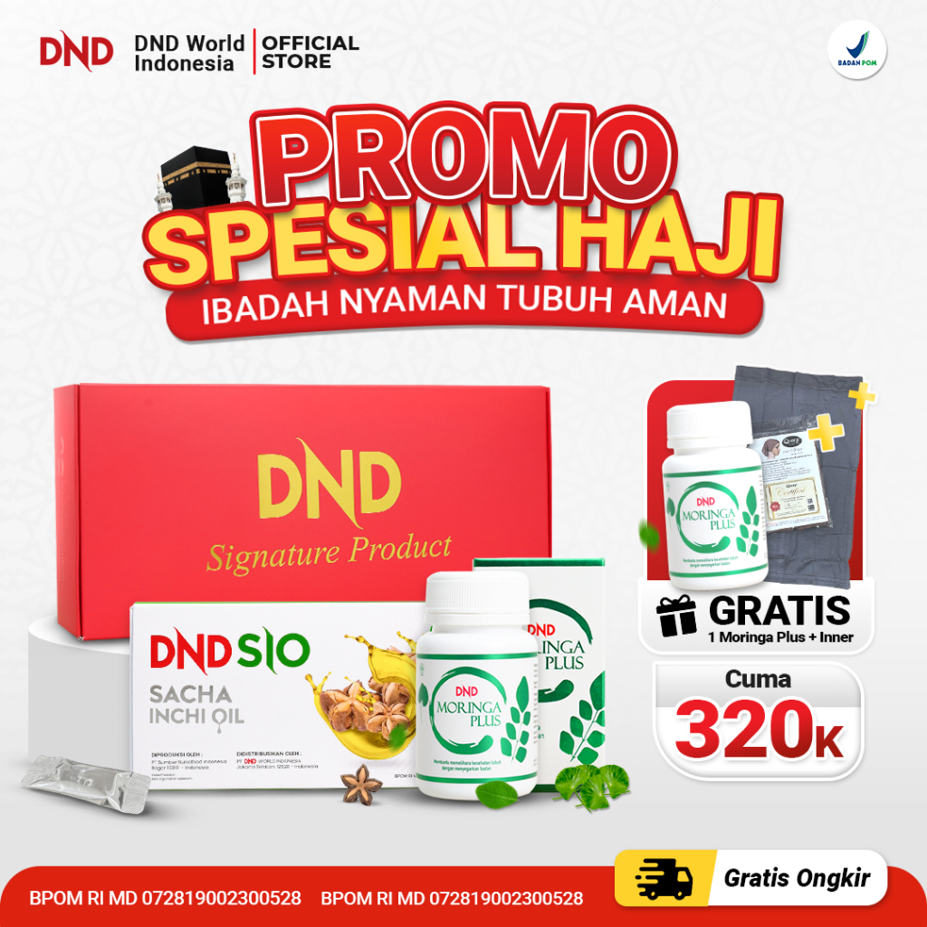 DND SIGNATURE PROMO HAJI - Sacha Inchi Oil & Moringa Plus - Kolesterol Diabetes Darah Tinggi - Dr No