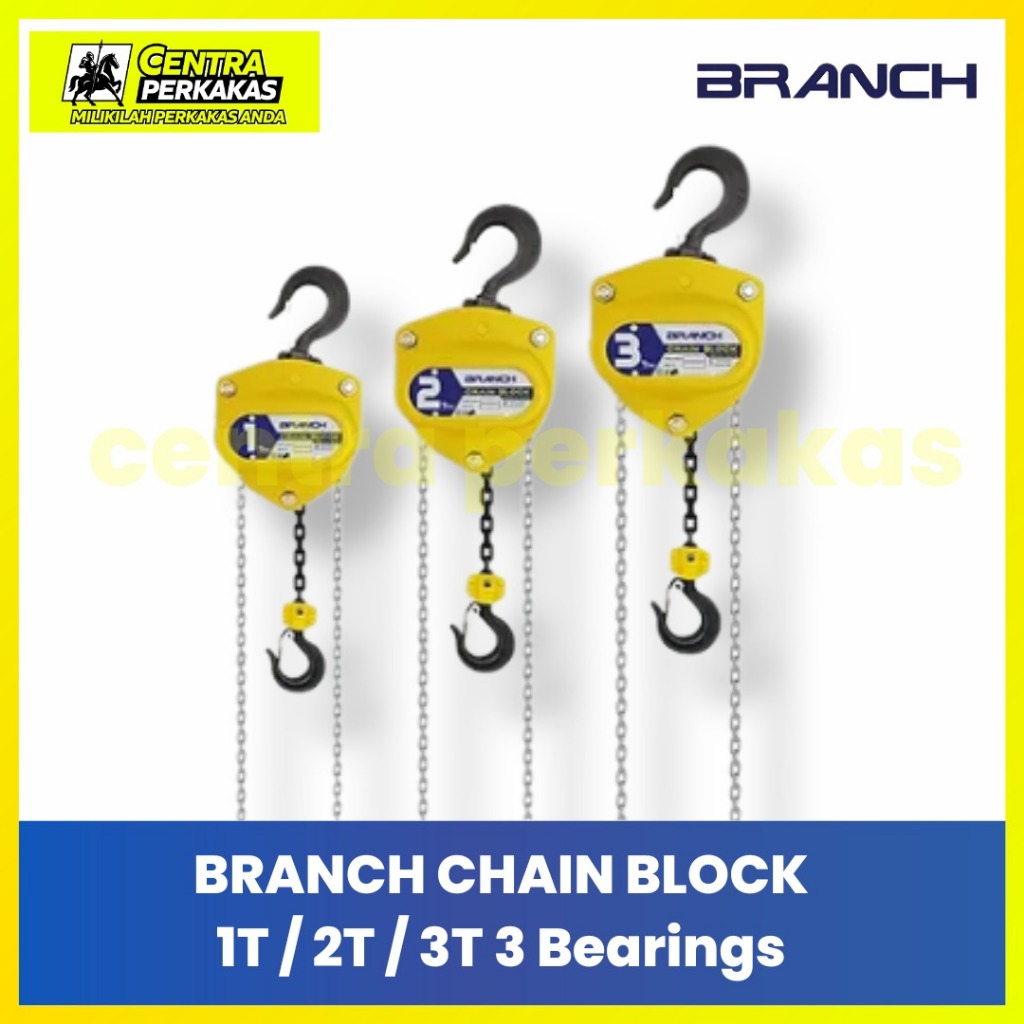 Branch Chain Block 3 Bearings Takel Katrol Rantai Manual Hoist 1 Ton 2 Ton 3 Ton
