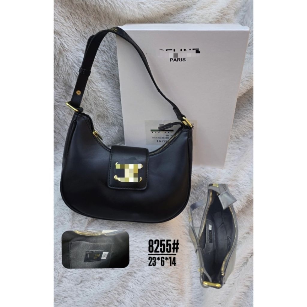 Tas Import Wanita - Tas Bahu cln Hitam Free Box 8255