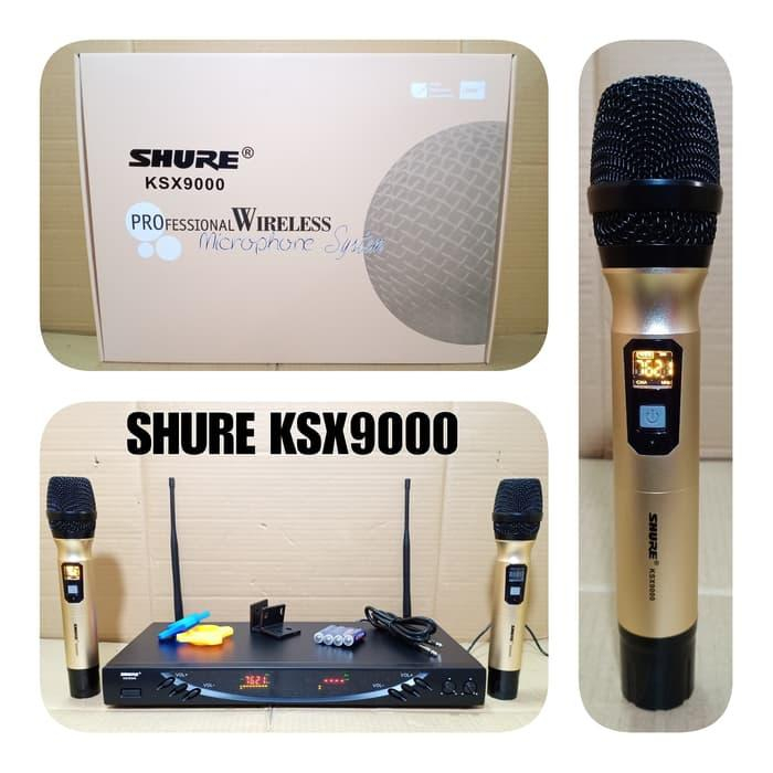 Mic wireless SHURE KSX9000 mic wireless warna gold digital frequensi