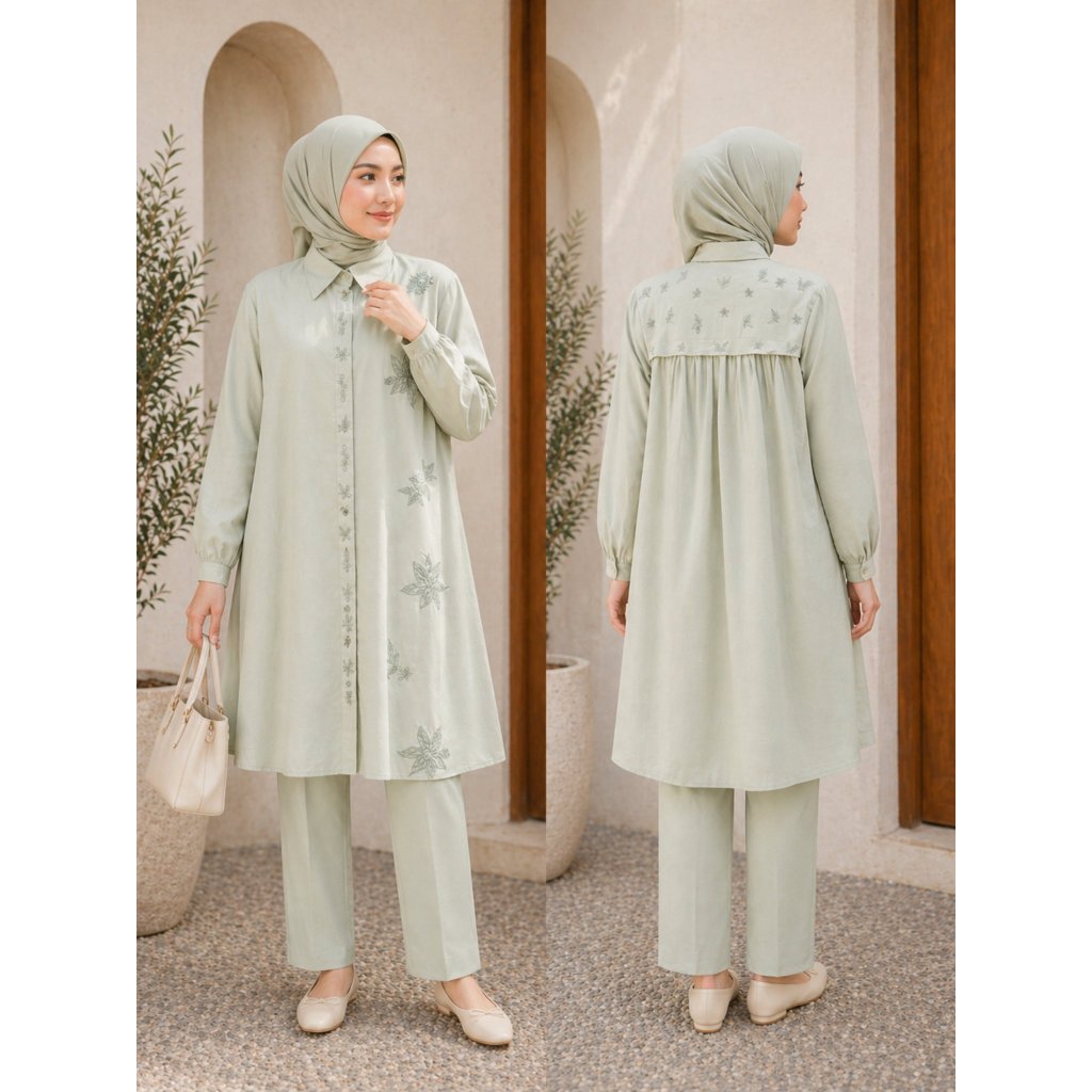 004 | Syaina Atelier Tunik Katun Linen Bordir Daily