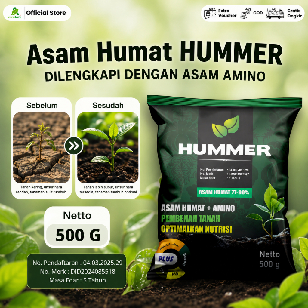 Asam Humat HUMMER 500 Gram Humic Acid 90%