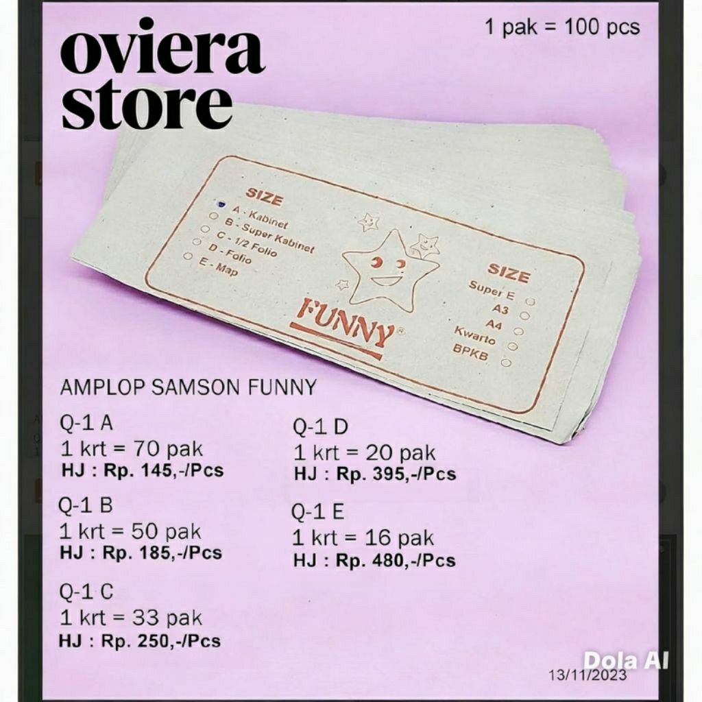 AMPLOP SAMSON FUNNY MODEL Q-1A Q-1B Q-1C Q-1D Q-1E
