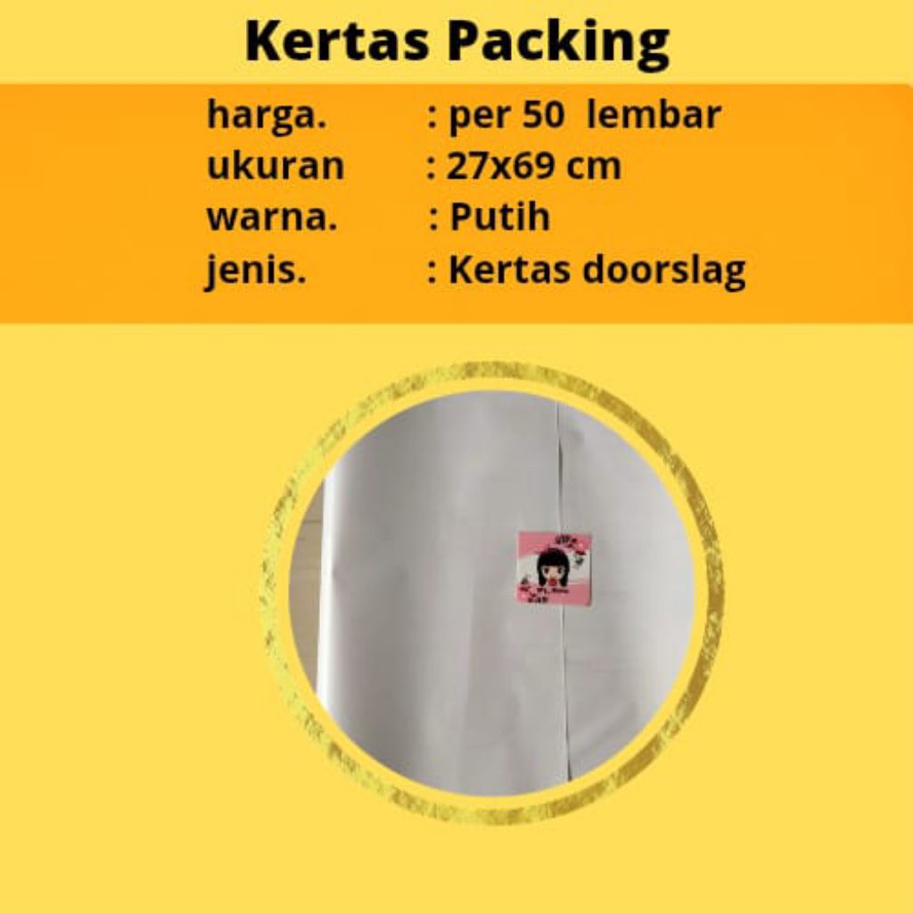 KERTAS PACKING SURABAYA 50 pcs (27*69 cm) kertas doorslag wrapping paper kertas duslak kertas wrap k