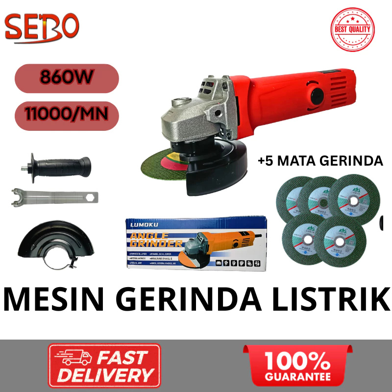 SEBO Electric Angle Grinder 4" Gerinda Modern Mesin Gerinda Listrik Potong Besi Multifungsi