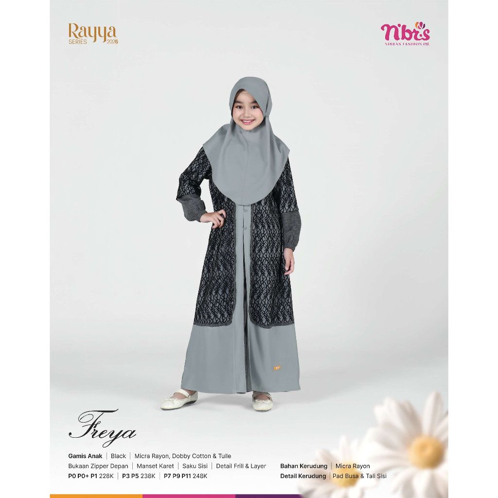 Nibras Gamis Anak Freya Dress Kids Set Baju Muslim Anak Perempuan
