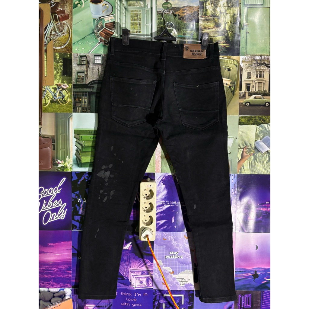 Oxygen Hugo Black Slim Stretch Jeans Size 30 Preloved